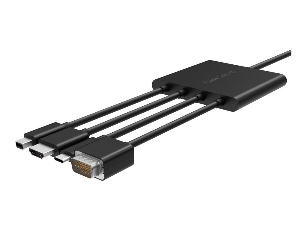 Belkin Digitaler Multiport Adapter mit Mini-Displayport, HDMI, USB-C und VGA auf HDMI (B2B166) Belkin Digitaler Multiport Adapter mit Mini-Displayport, HDMI, USB-C und VGA auf HDMI (B2B166)